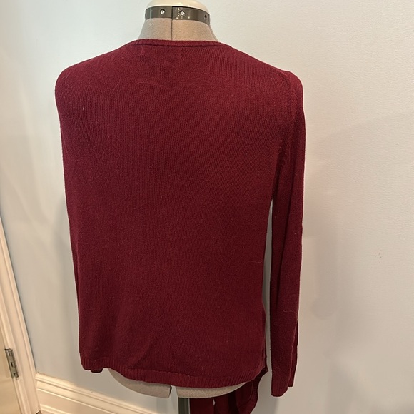 Banana Republic burgundy cardigan sweater with pockets size small - Picture 4 of 8